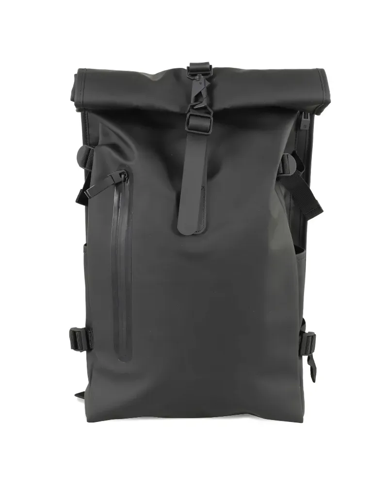 RAINS roll-top buckle-fastening backpack - Schwarz Schwarz