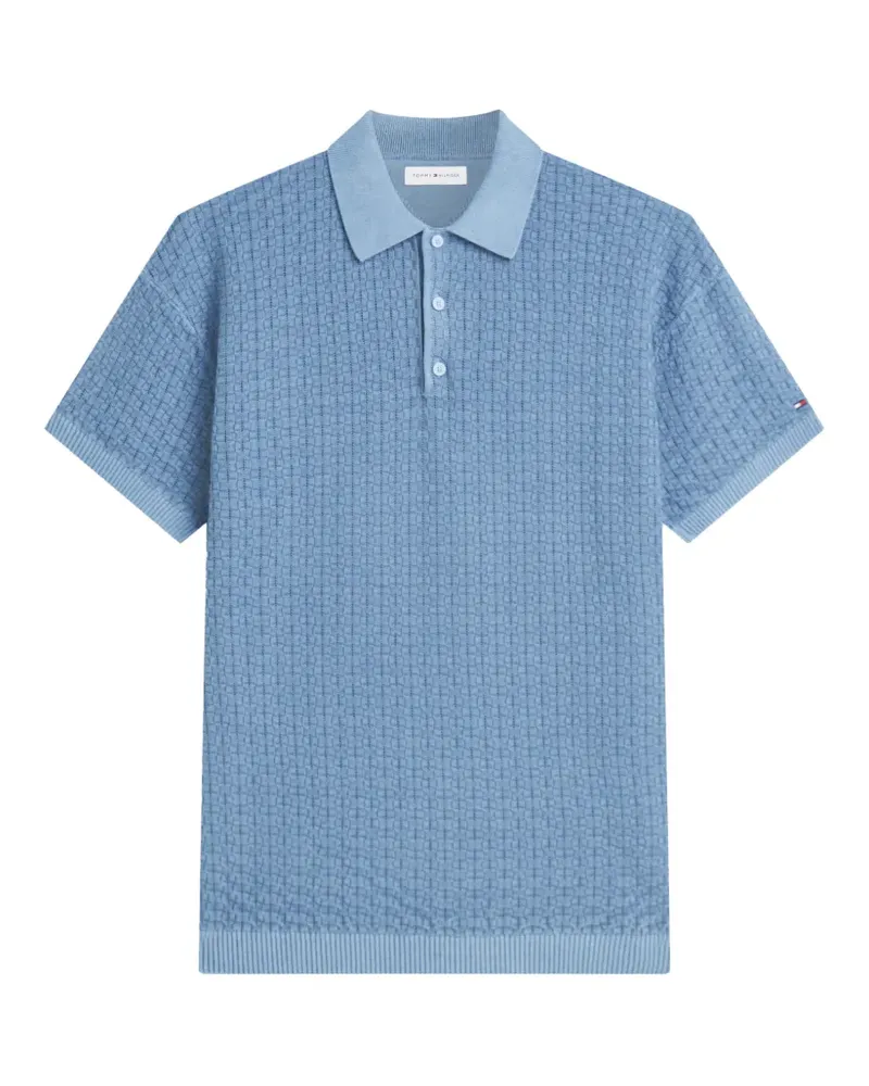 Tommy Hilfiger basket-weave polo shirt - Blau Blau
