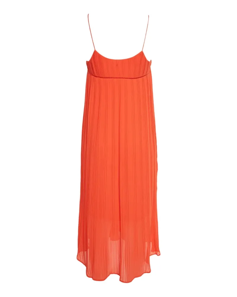 Maje Rogelio plissé midi dress - Orange Orange