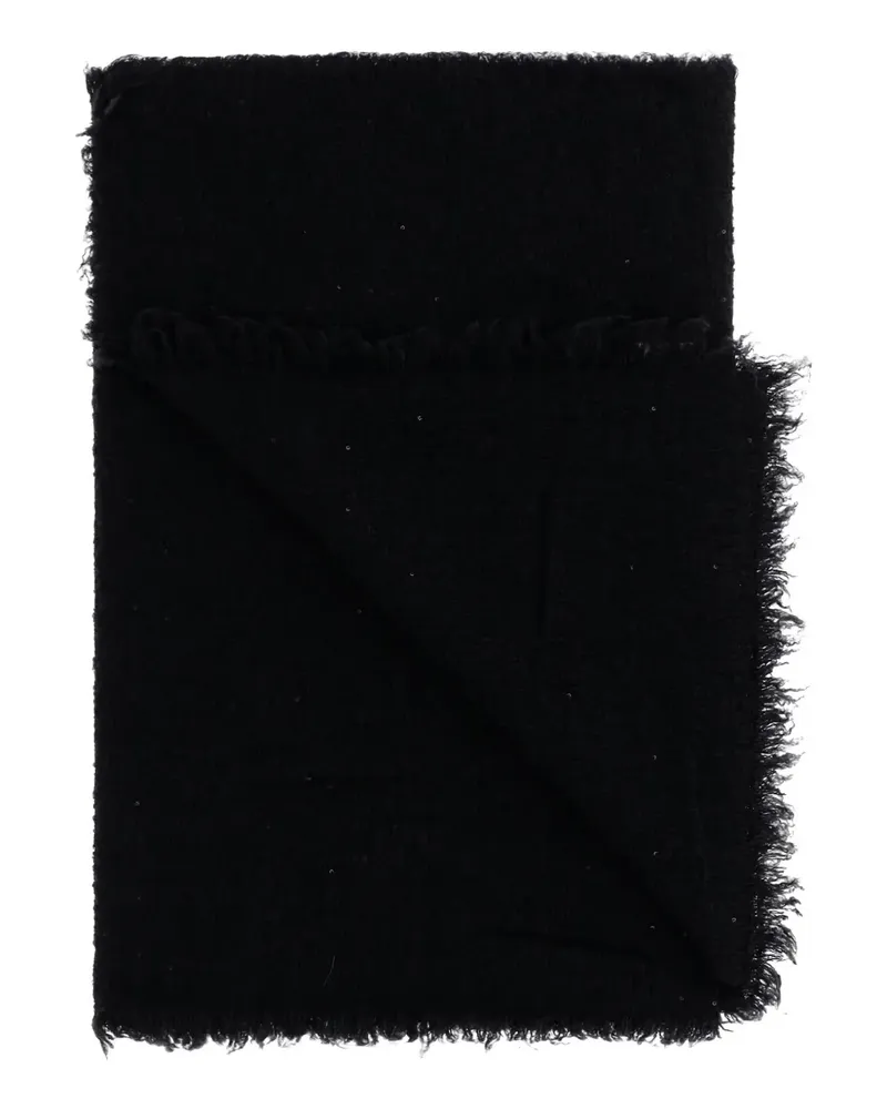 Faliero Sarti Schal mit ausgefransten Kanten - Schwarz Schwarz
