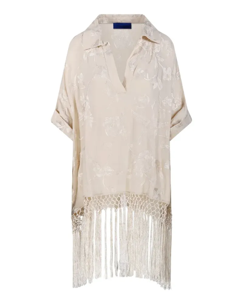 Mes Demoiselles fringe-trim blouse - Nude Nude