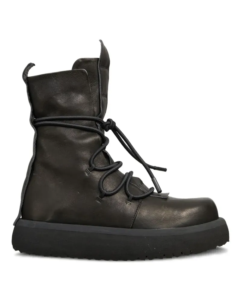 puro leather lace-up boots - Schwarz Schwarz