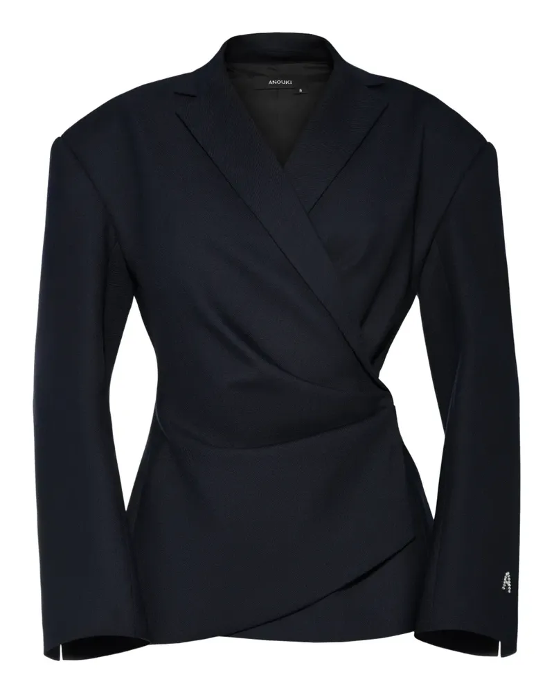 ANOUKI draped blazer - Blau Blau