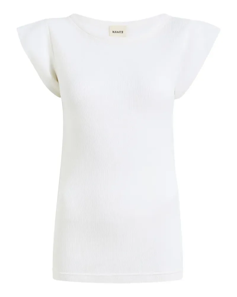KHAITE Gerüschtes Angel T-Shirt - Weiß Weiß
