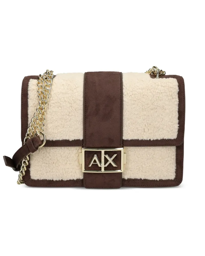 Armani Exchange Schultertasche mit Logo-Schild - Nude Nude