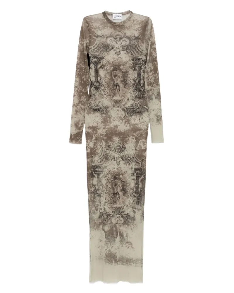 Jean Paul Gaultier Maxikleid mit grafischem Print - Nude Nude