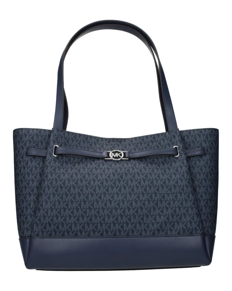 Michael Kors large Reed monogram-pattern logo-plaque shoulder bag - Blau Blau