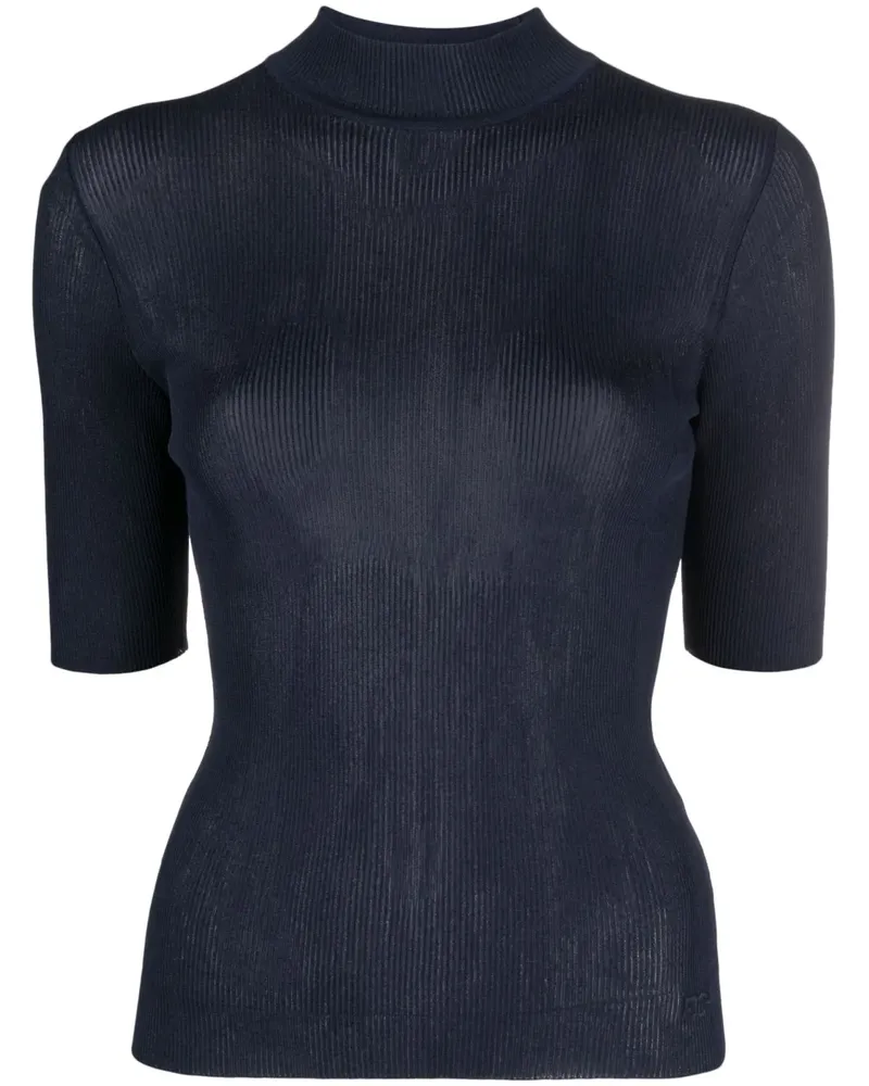 Tory Burch Kurzärmeliges Strickoberteil - Blau Blau