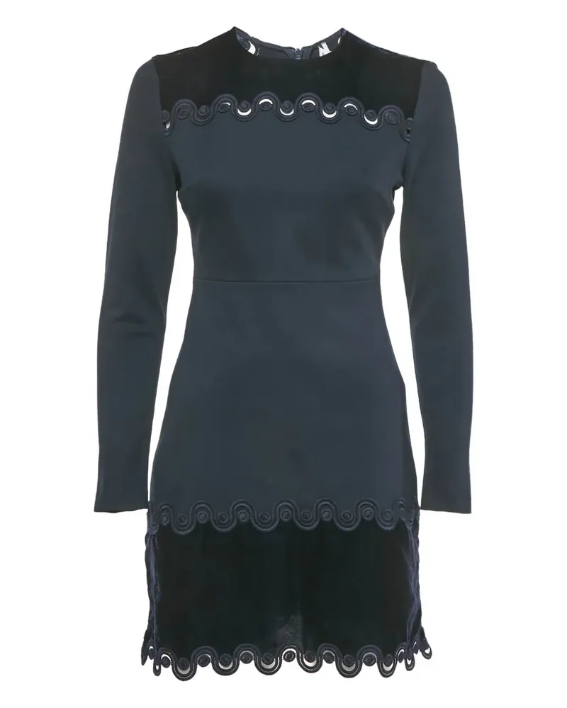 Sandro velvet-detail mini dress - Blau Blau