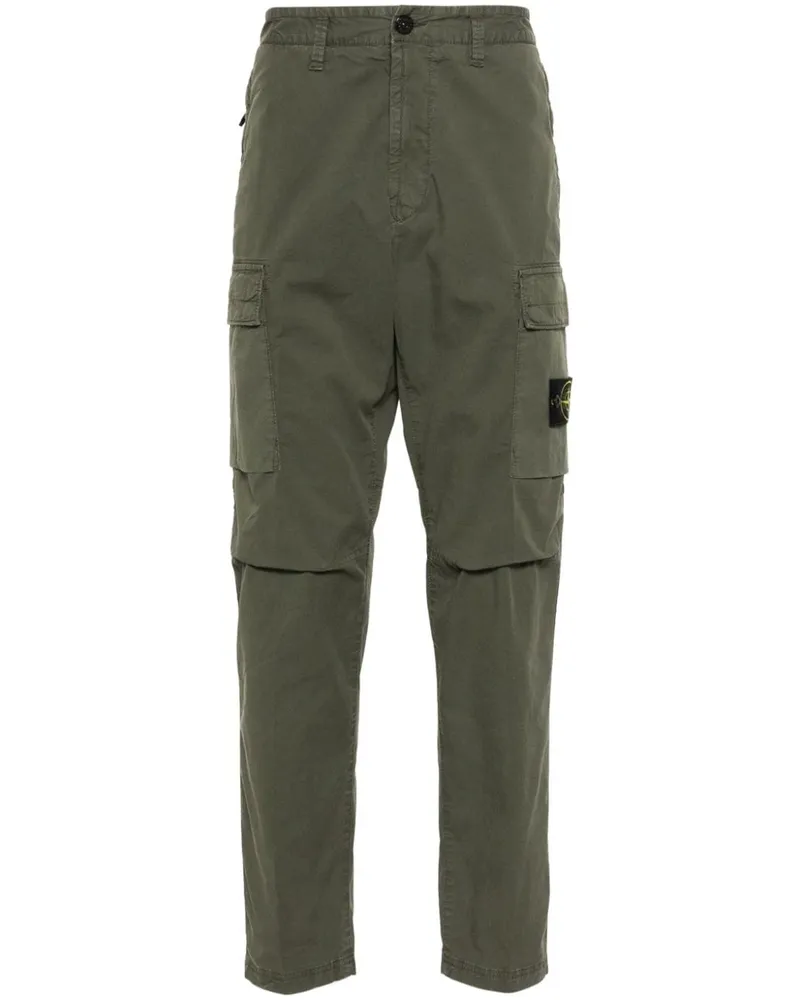 Stone Island Schmale Cargohose mit Kompass - Grün Grün