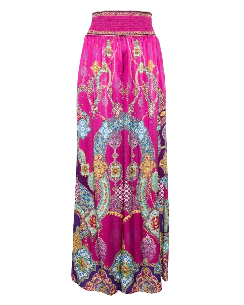 Camilla Seidenhose mit durchgehendem Print - Violett Violett