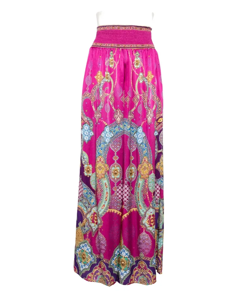 Camilla Seidenhose mit durchgehendem Print - Violett Violett