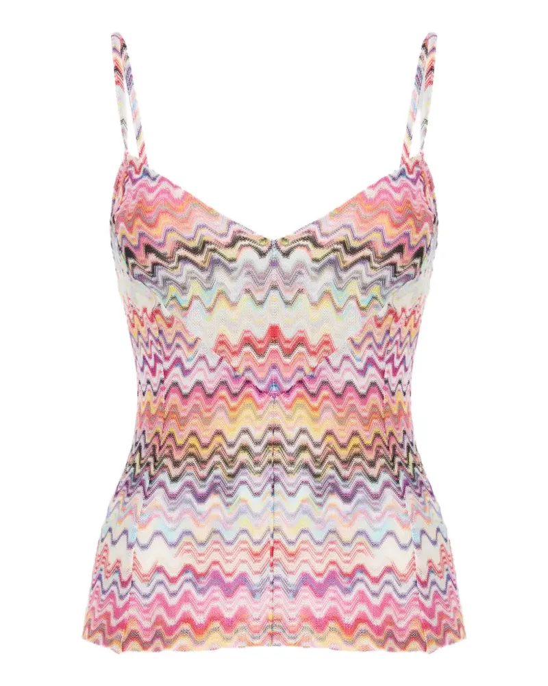 Missoni zigzag-knit V-neck top - Mehrfarbig Mehrfarbig