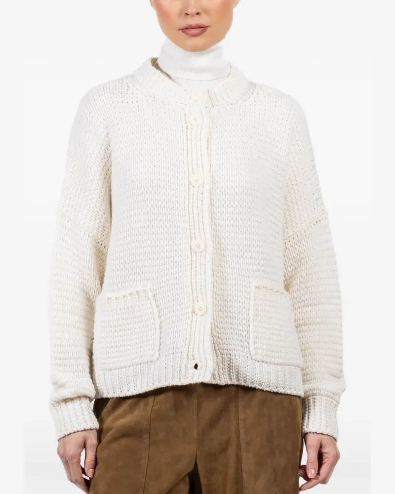 Iris von Arnim Marjorie button patch-pocket cardigan - Nude Nude