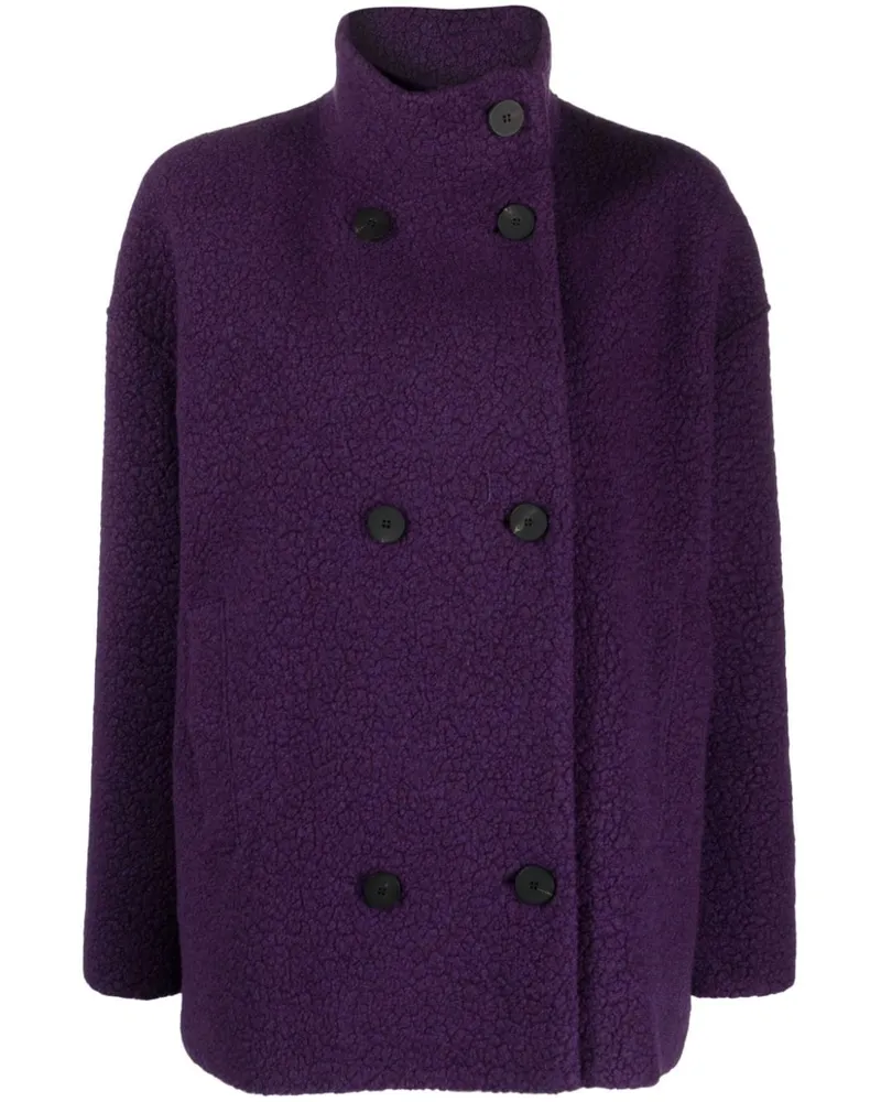 Harris Wharf London Doppelreihige Shearling-Jacke Violett