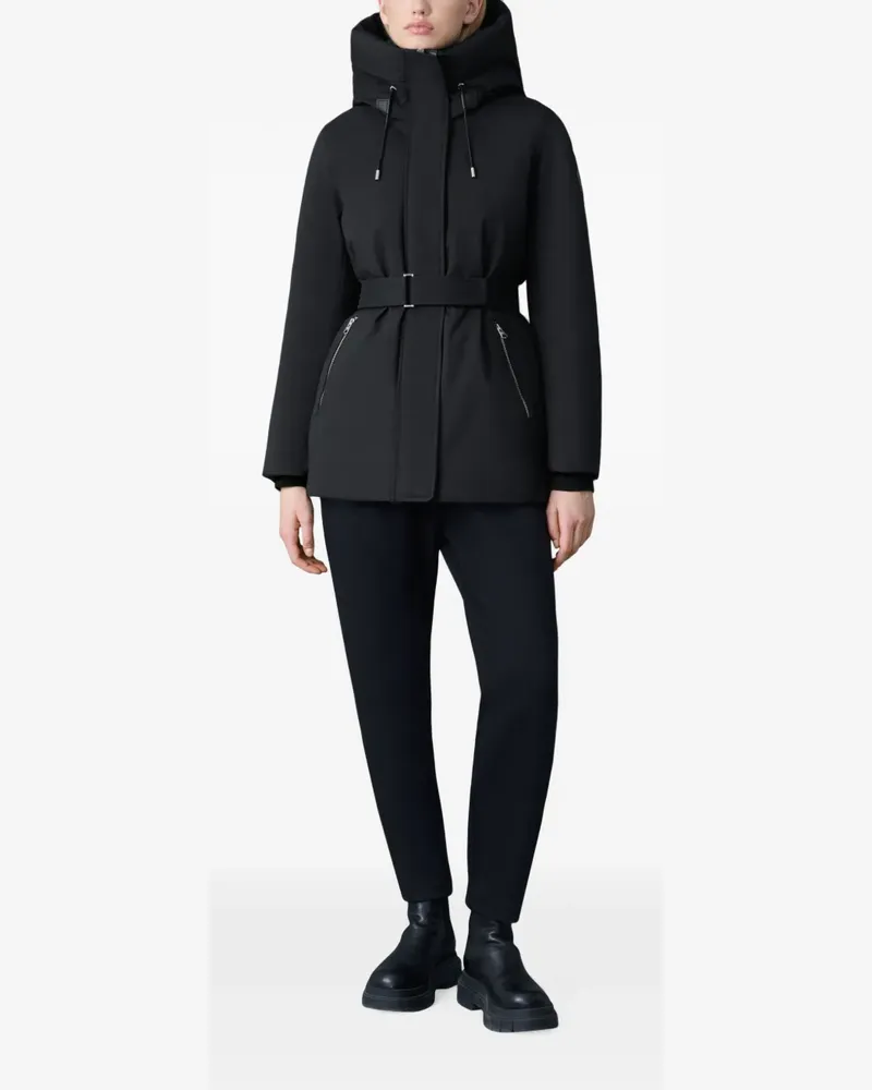 Mackage Jeni-NF belted hooded jacket - Schwarz Schwarz