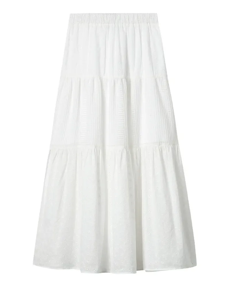 Tout a Coup Gestufter Maxirock - Weiß Weiß