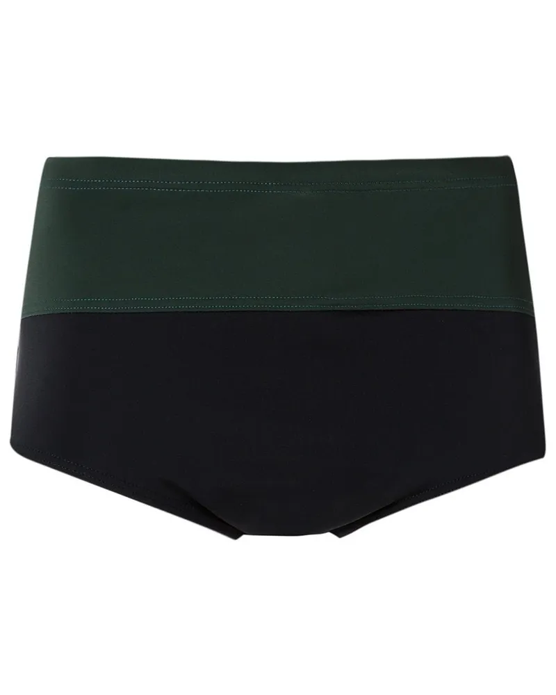 Amir Slama Zweifarbige Badeshorts - Schwarz Schwarz