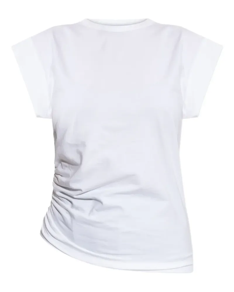 Officine Generale ruched-detail short-sleeve T-shirt - Weiß Weiß