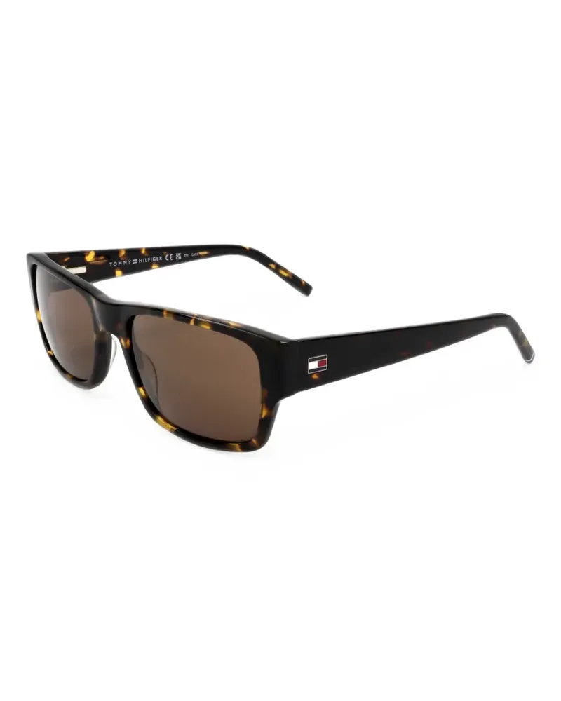 Tommy Hilfiger tortoiseshell-effect rectangle-frame sunglasses - Schwarz Schwarz