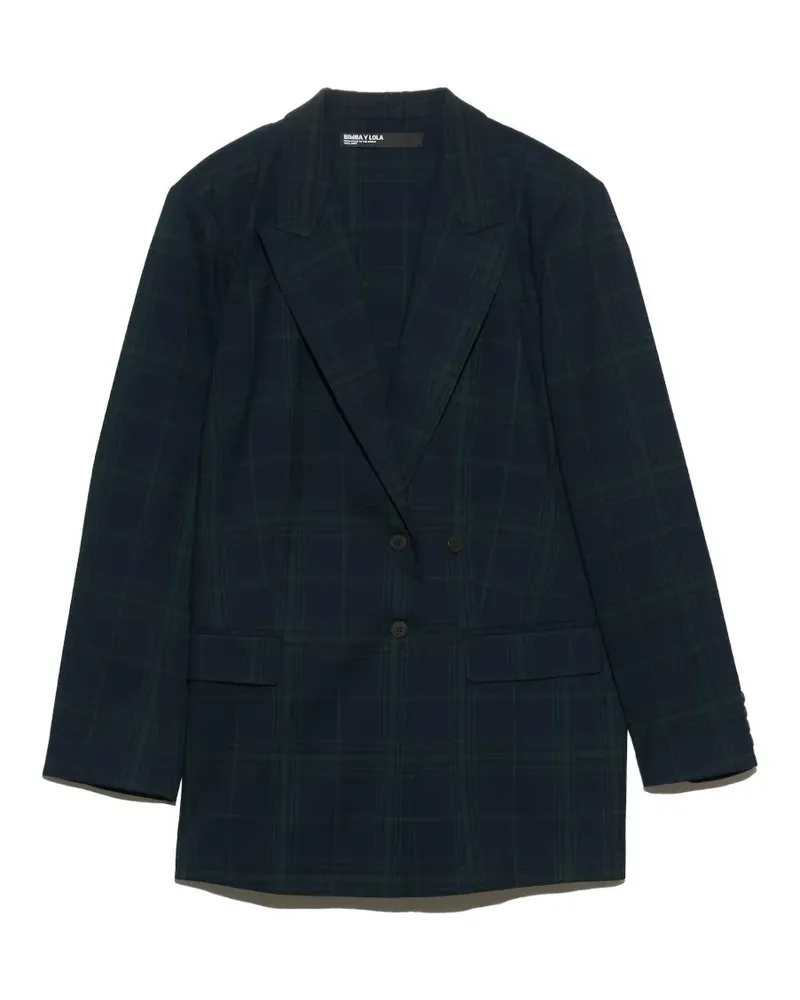 BIMBA Y LOLA Karierte Barrel-Leg-Hose - Blau Blau
