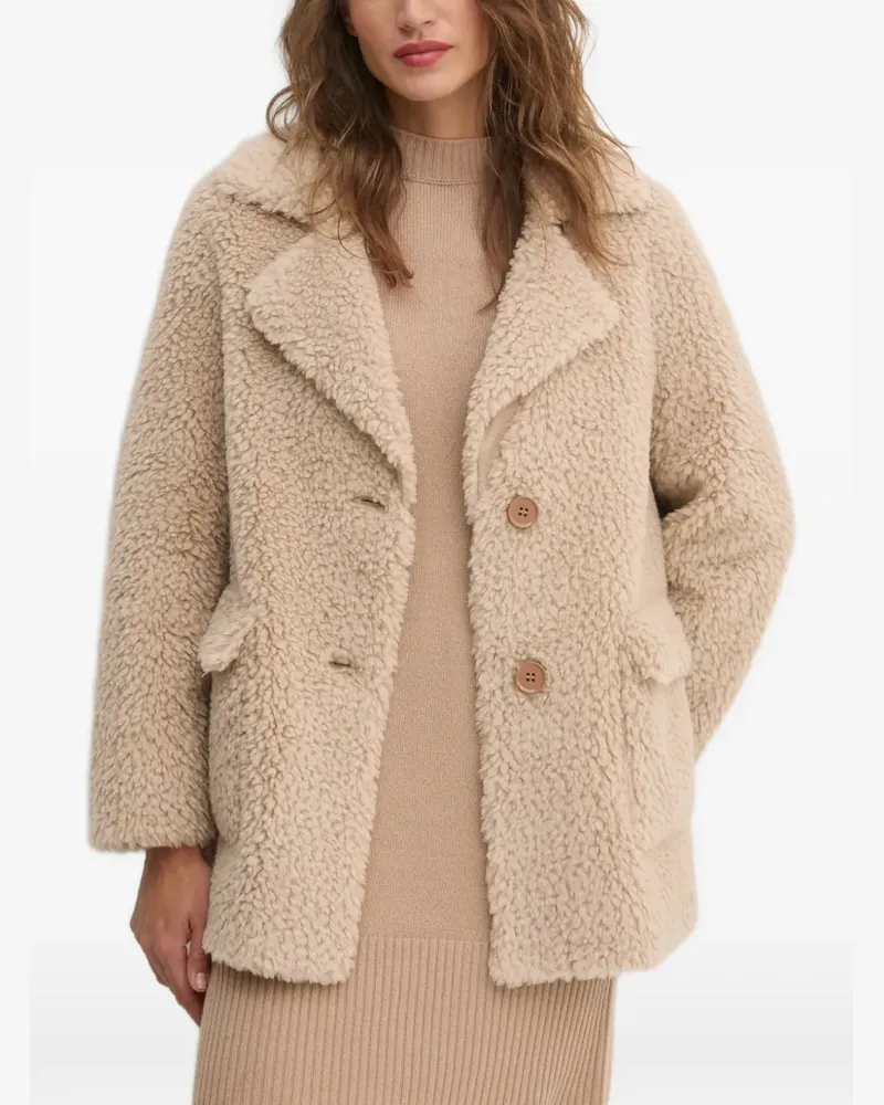 Sisley Mantel mit Teddy-Struktur - Nude Nude
