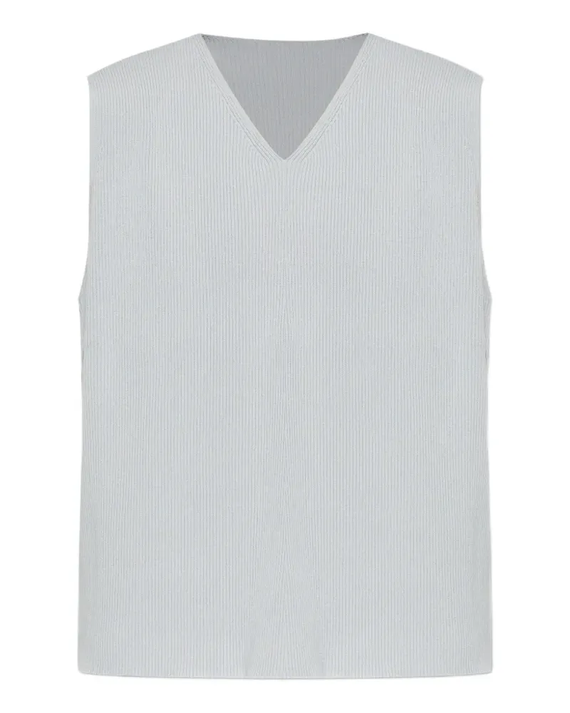 Issey Miyake V-neck pleated vest - Grau Grau