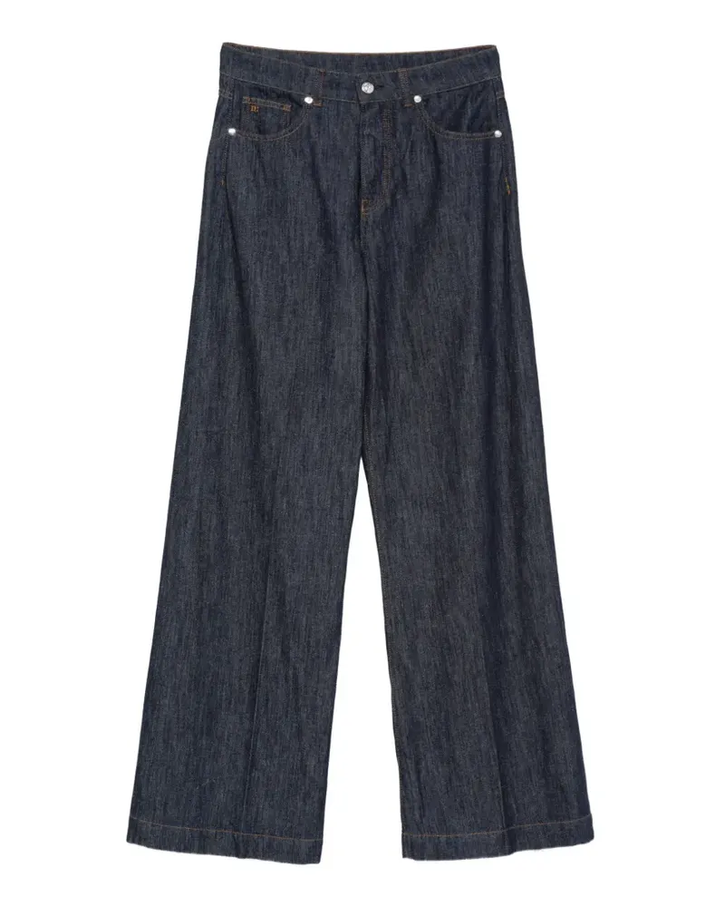 nine:inthe:morning Audrey logo-patch jeans - Blau Blau