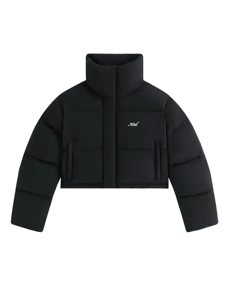 KITH Shae cropped denim puffer jacket - Schwarz Schwarz
