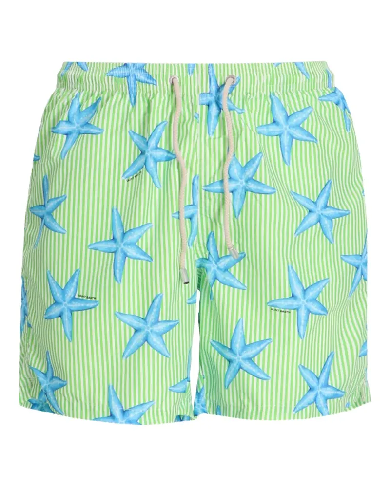 MC2 Saint Barth Badeshorts mit Seesterne-Print - Grün Grün