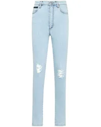 Philipp Plein Taillenhohe Skinny-Jeans Blau