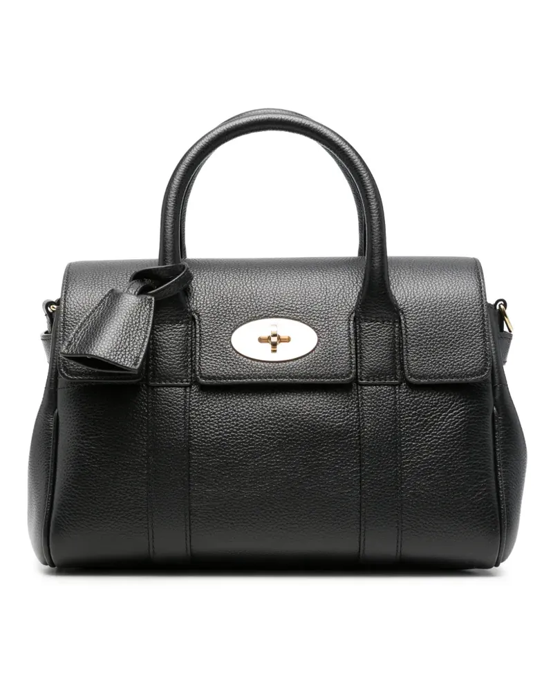 Mulberry Kleine Bayswater Tote Bag aus gekörntem Leder - Schwarz Schwarz