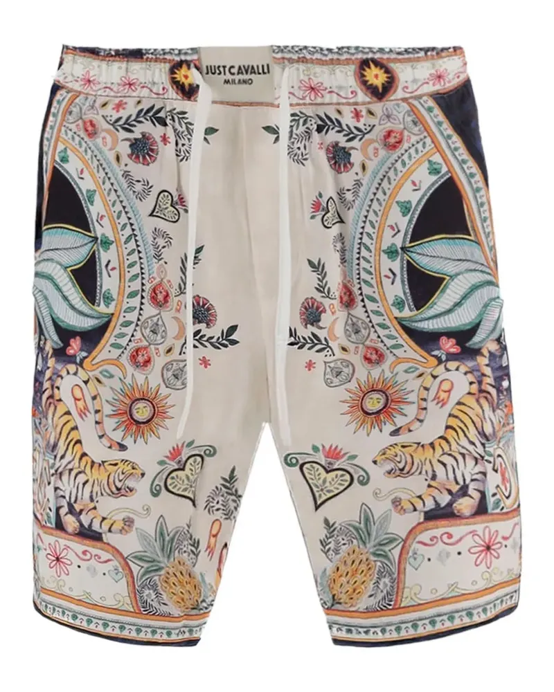 Just Cavalli printed drawstring shorts - Nude Nude