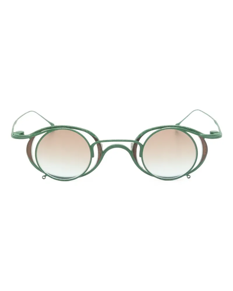 RIGARDS x Ziggy Chen round-frame clip-on glasses - Grün Grün