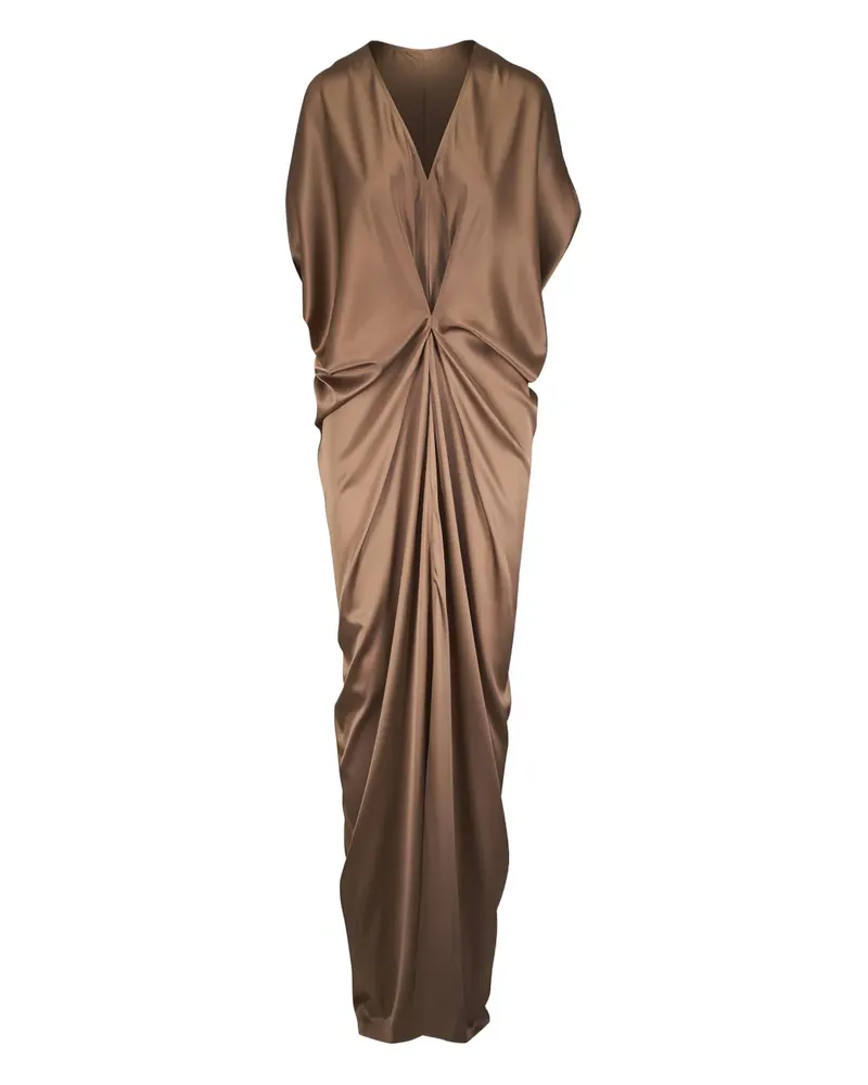 Zero + Maria Cornejo Maxikleid mit V-Ausschnitt - Braun Braun