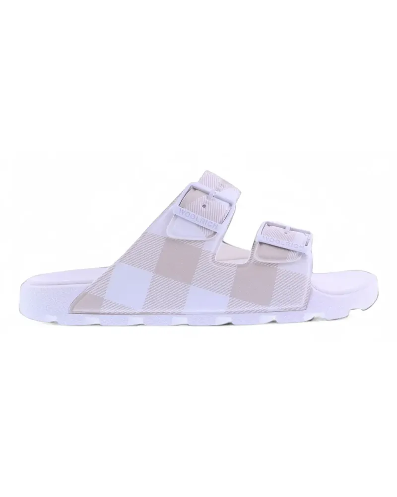 Woolrich check-pattern buckle-fastening slides - Weiß Weiß