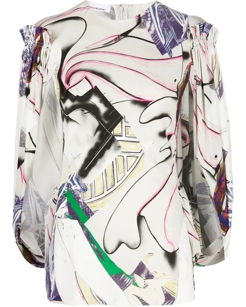 Stella McCartney Bluse mit abstraktem Print - Nude Nude