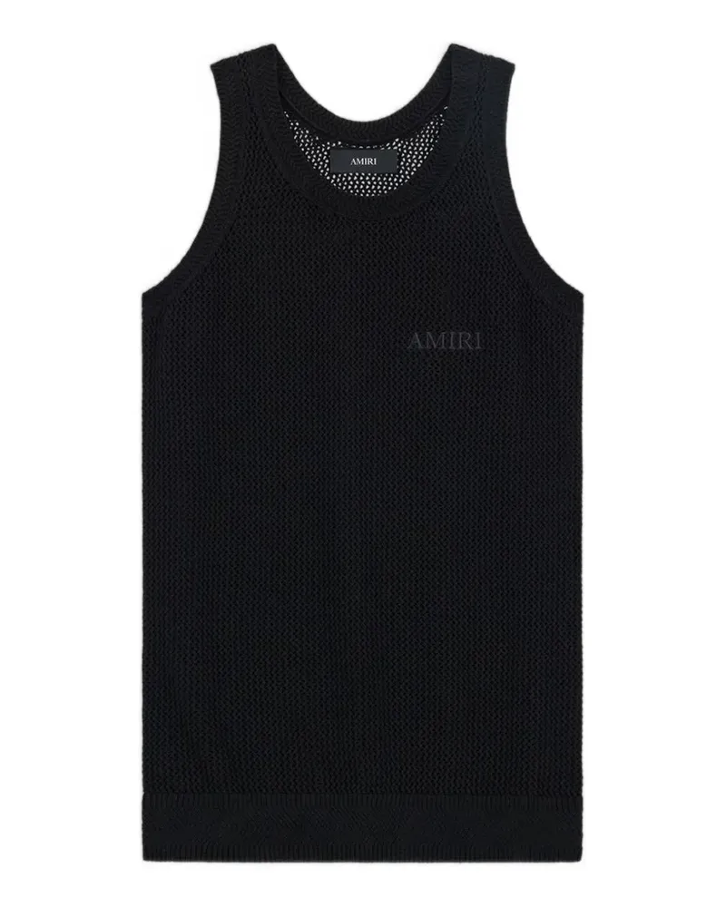 Amiri Mesh-Strick-Tanktop mit Logo-Stickerei - Schwarz Schwarz