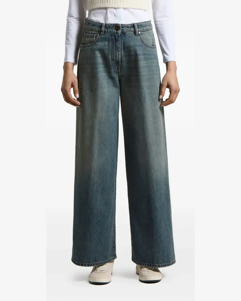 Peserico Jeans mit Logo-Patch - Blau Blau