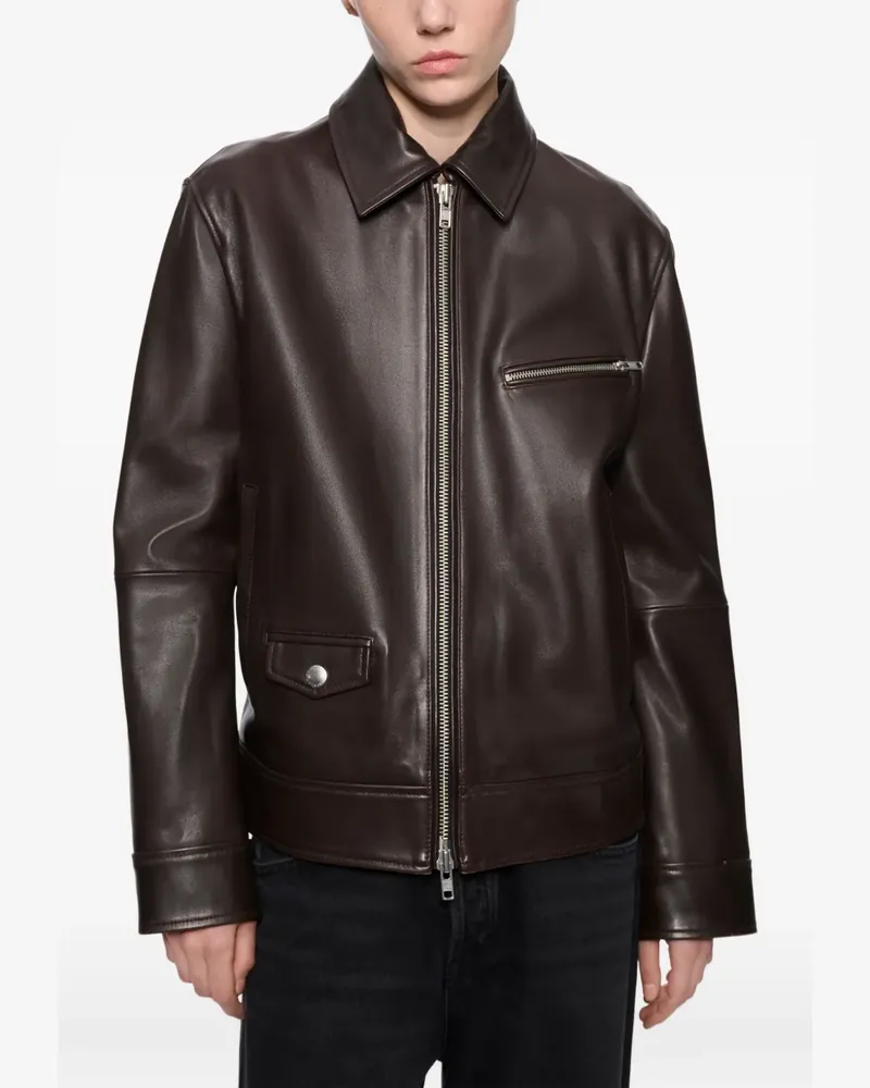STAND Veda Lederjacke - Braun Braun