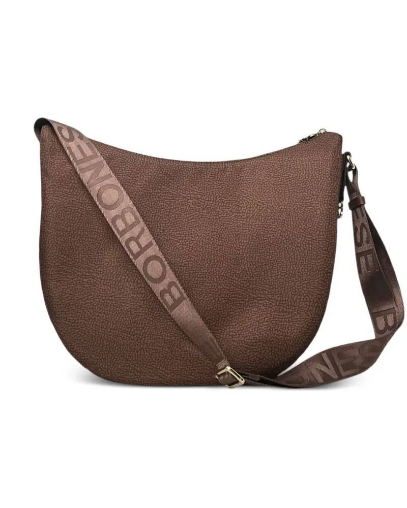 Borbonese Mittelgroße Luna Schultertasche - Braun Braun