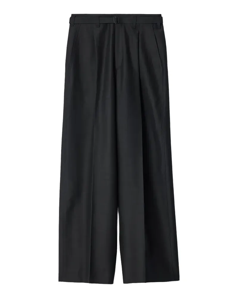 Christophe Lemaire Weite Bundfaltenhose aus Wolle und Mohär - Schwarz Schwarz
