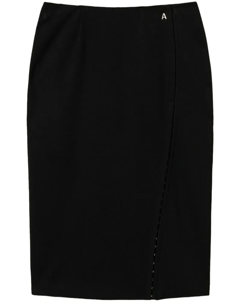 Twin-Set Midirock mit Hakendetail - Schwarz Schwarz