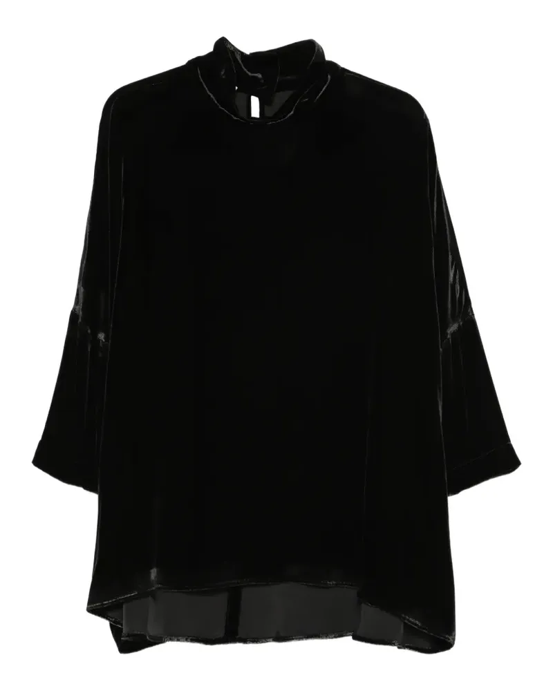 Gentry Portofino velvet blouse - Schwarz Schwarz