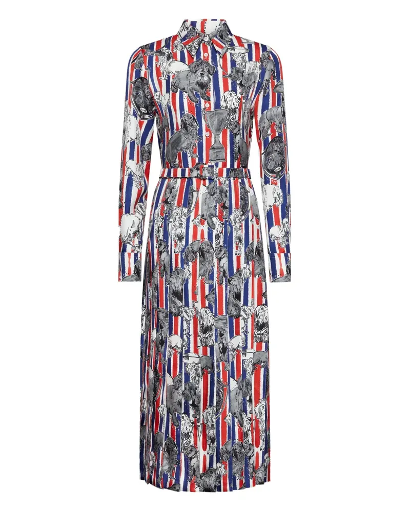 Thom Browne Hector Midikleid mit Falten - Weiß Weiß