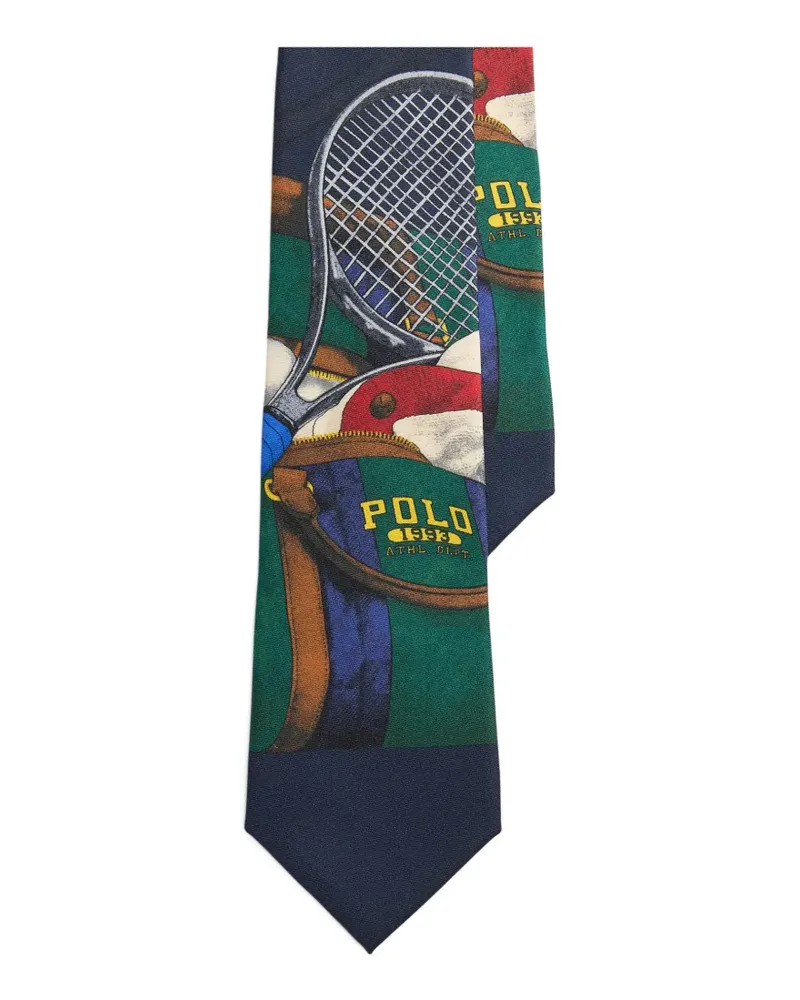 Ralph Lauren Seidenkrawatte mit Tennis-Print - Blau Blau
