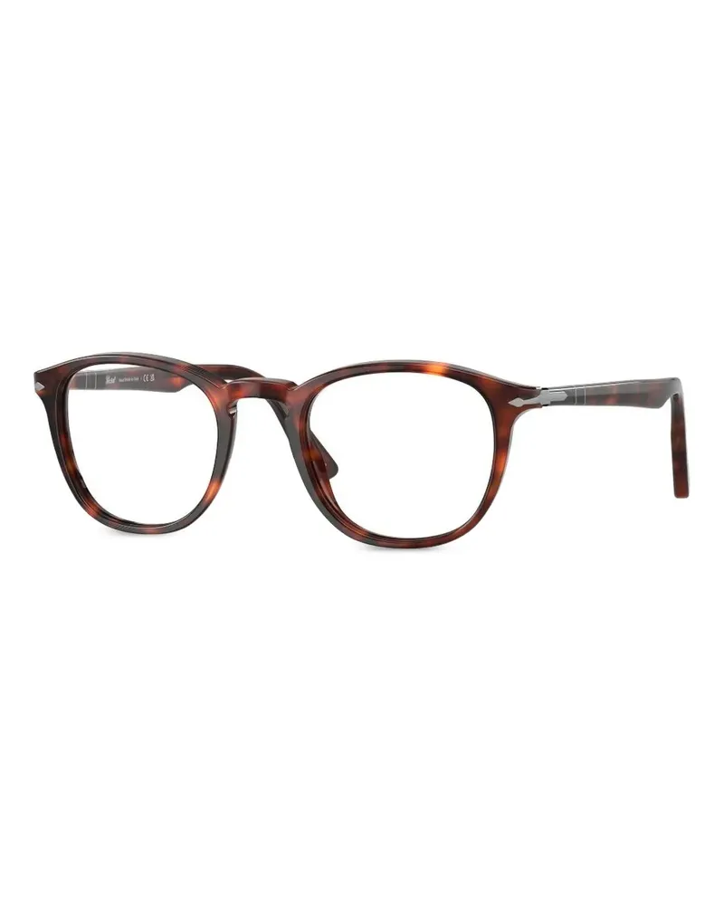 Persol Brille mit rundem Gestell - Braun Braun