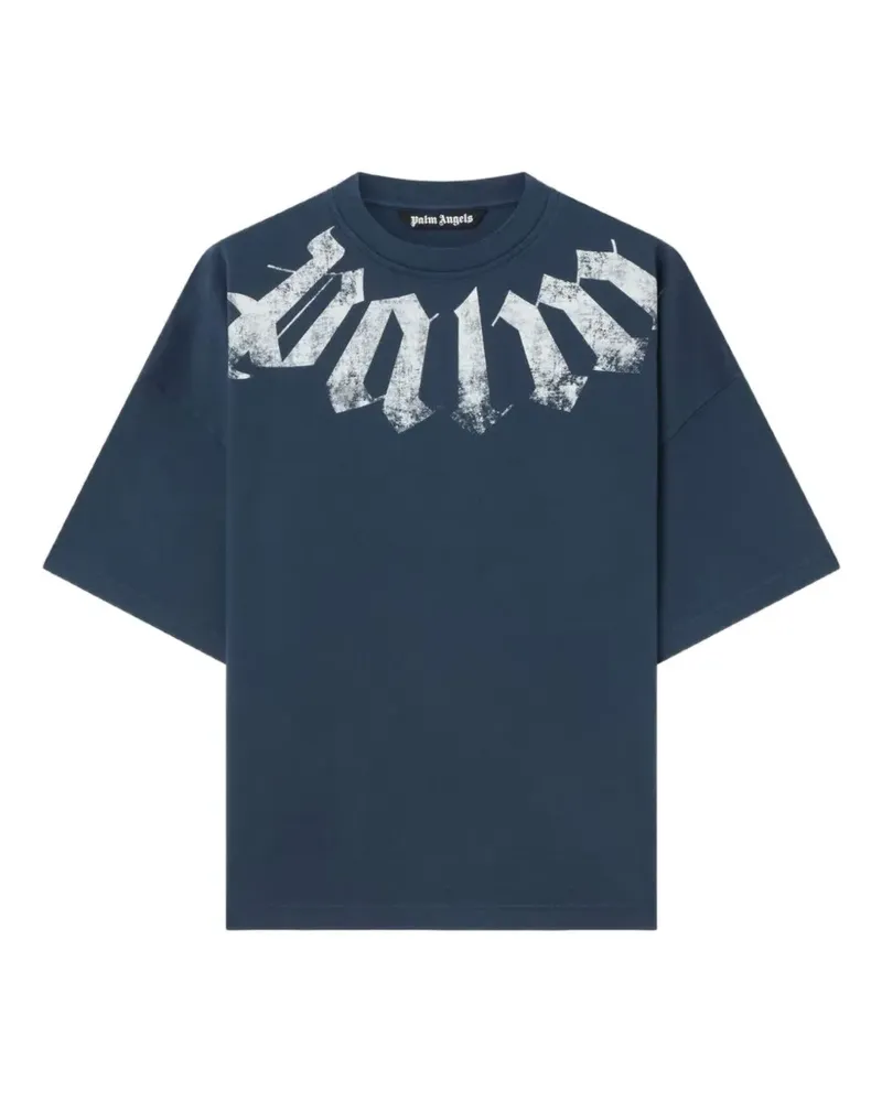 Palm Angels T-Shirt mit Logo-Print - Blau Blau