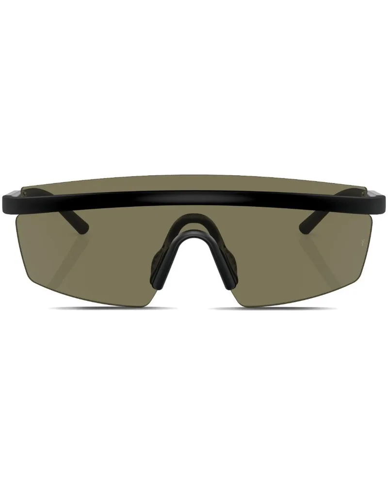 Oliver Peoples R-4 Sonnenbrille mit durchgehendem Glas - Schwarz Schwarz
