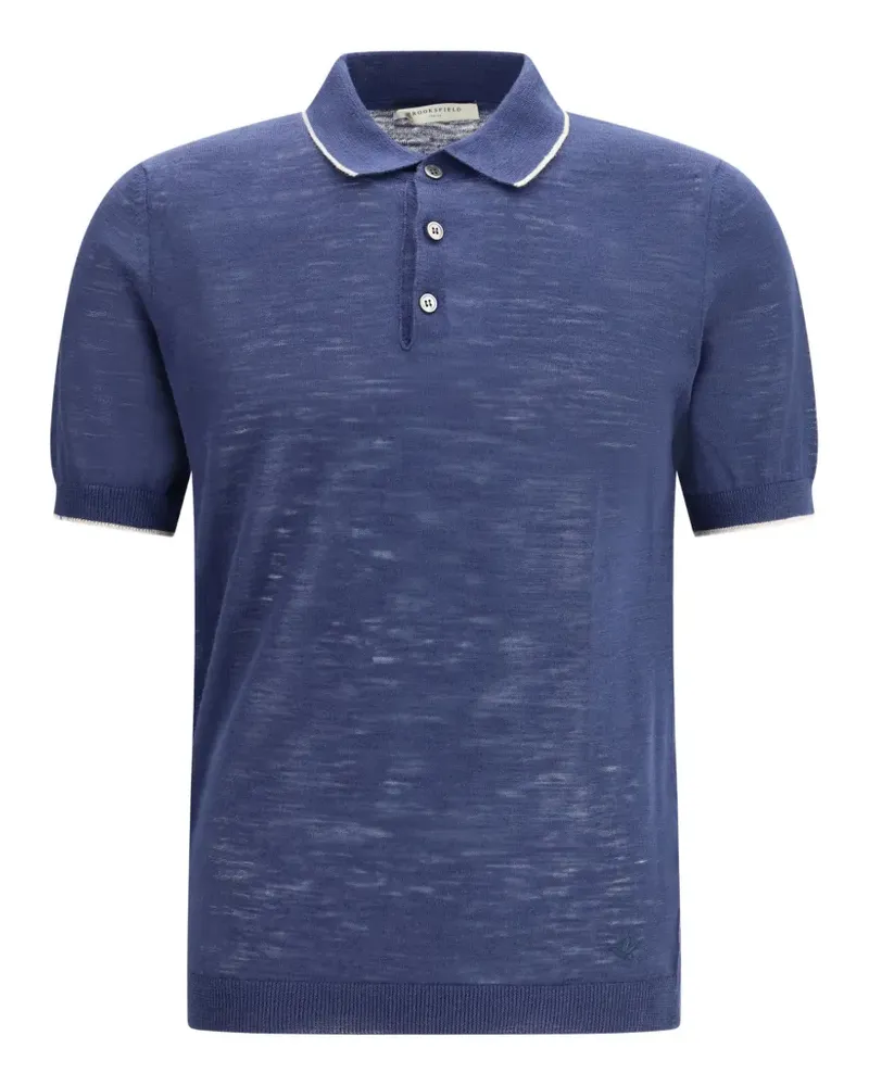 Brooksfield button collar polo - Blau Blau